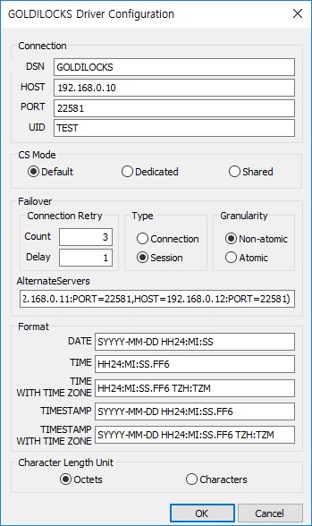 Configuring ODBC driver