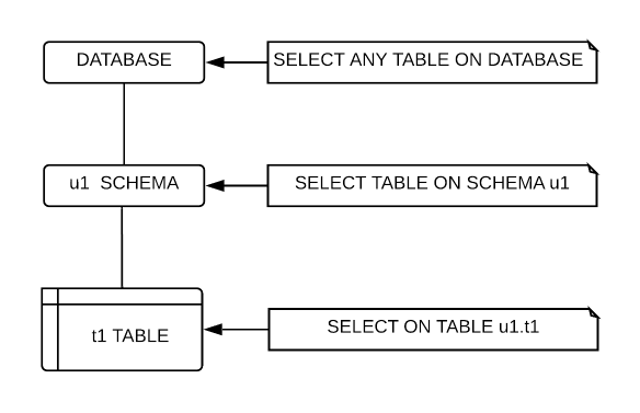 Privilege to execute SELECT statement